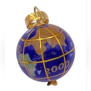 Michael Anthony 14k Gold Vintage Lapis Inlay Globe Charm